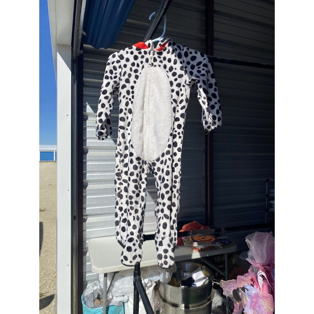 Spirit Halloween Dalmatian Dog Costume Baby Infant 6-12 Months Hooded Jumpsuit